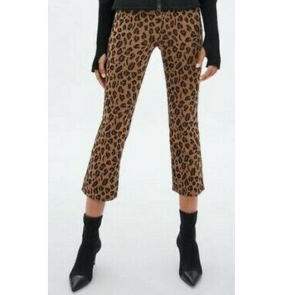 Zara Cheetah Leopard Print Mini Flare Trousers M